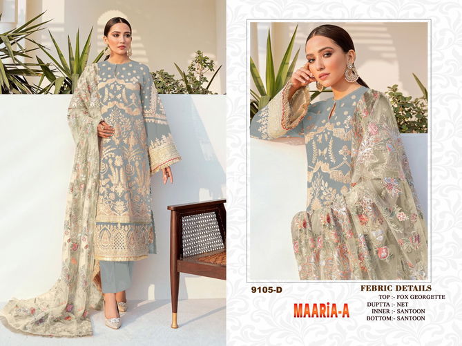 Maaria A 9105 Heavy Festive Wear Designer Georgette Embroidery Salwar Kameez